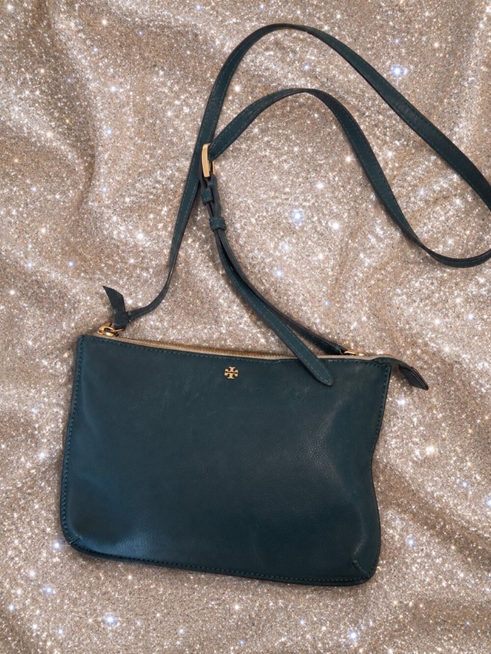 Tory Burch Teal Leather Crossbody